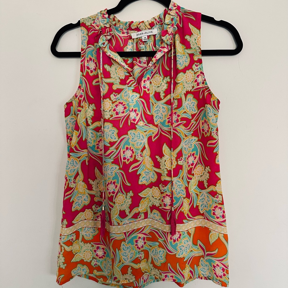 Rose and Olive sleeveless top